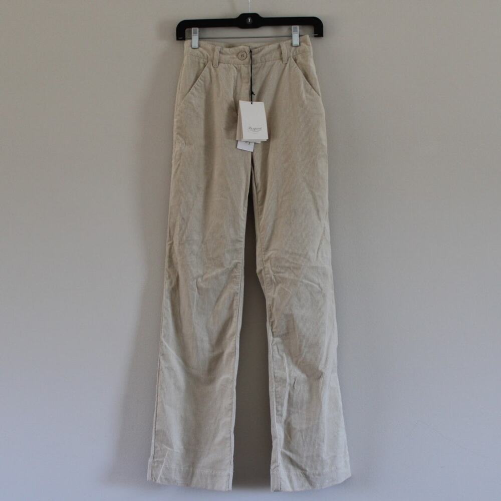 NWT Bonpoint Women's Jenny Straight Flare Leg Corduroy Pants Beige 34 (US 2)